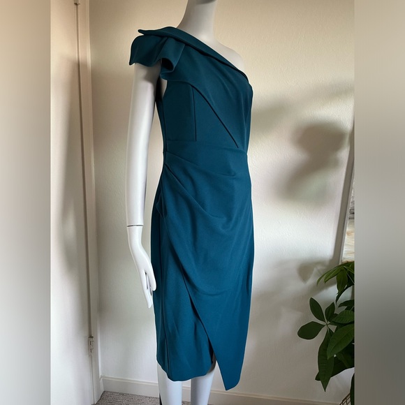 Update: Sold! NWOT One Shoulder Cocktail Midi Dress - Picture 5 of 10